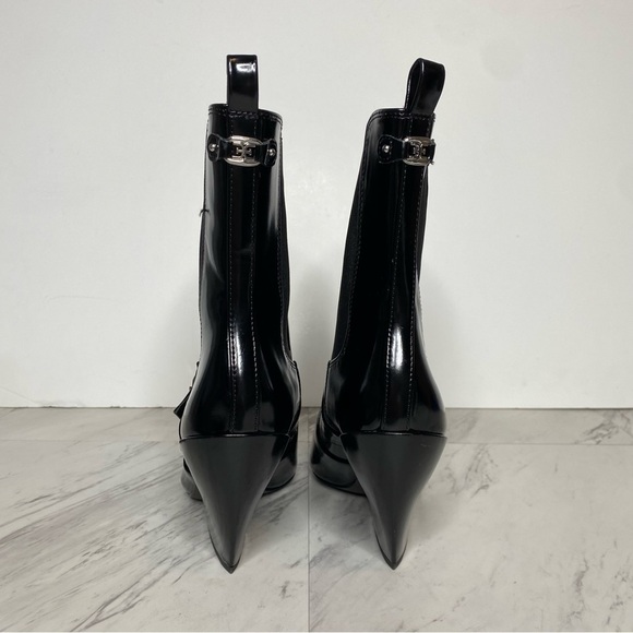 Sam Edelman Suzette Black Patent Chelsea Heeled Bootie 9M - Picture 3 of 14